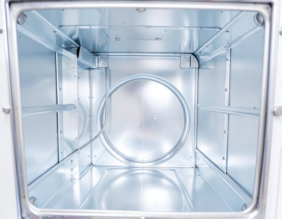 Example of a clean metal duct interior after cleaning
